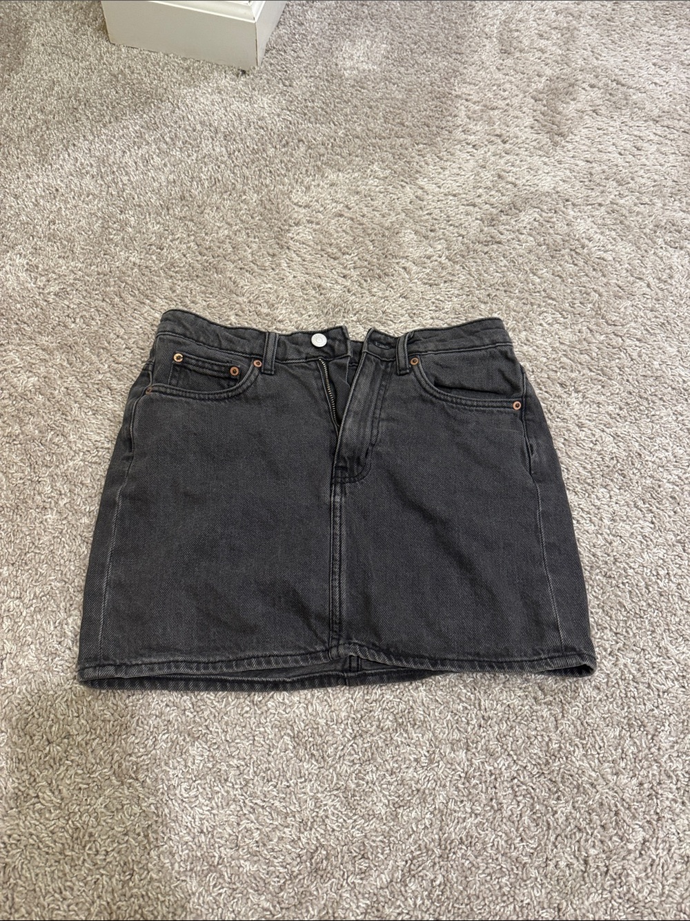 Black Denim Mini Skirt - weekday